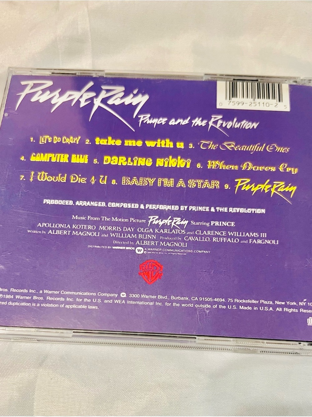 Purple Rain -Prince and The Revolution Rare CD Warner Bros 1984 First Press Orig - Picture 2 of 7